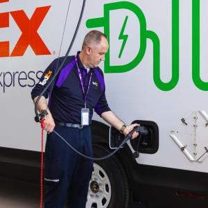EV charging FedEx Truck