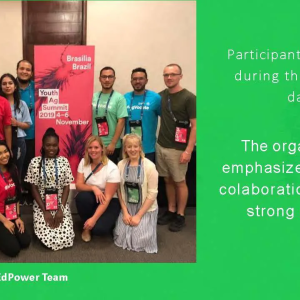 EdPower Team pose by a poster for Youth Ag summit