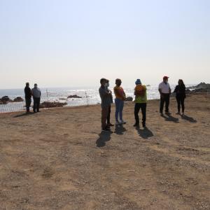 people standing on a beach