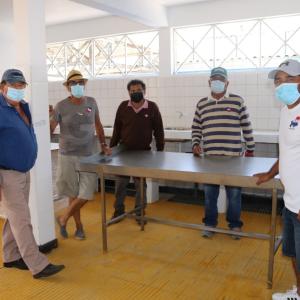 people standing in a building