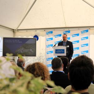 Elanco leader at podium