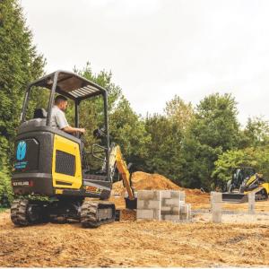 E25X Electric Mini Excavator in use