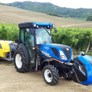 100% electric tractor at a vineyard