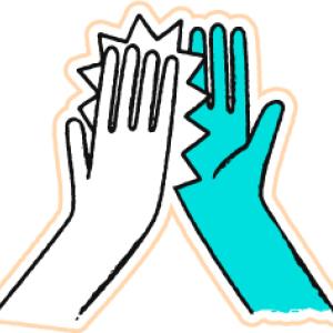 Hands giving a high-five.