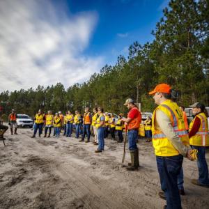 Rayonier employees ready to plant trees 
