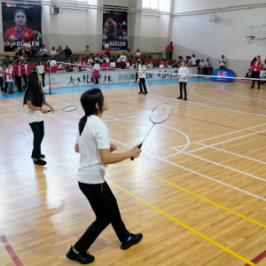 Students playing Badminton 