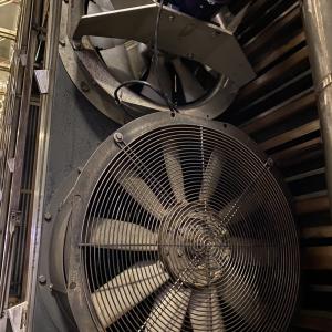 New energy efficient fans pictured at top; older version which is being replaced at bottom