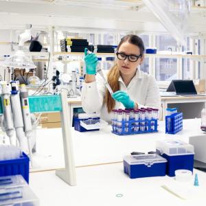 woman working in lab