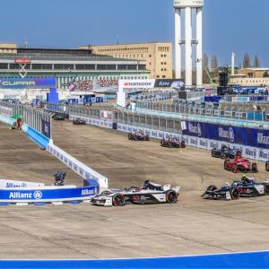 A car race in action