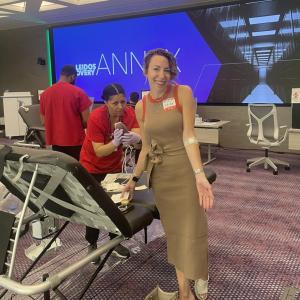 woman donating blood 