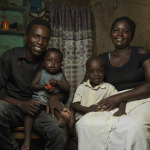 A family photo in their home. 