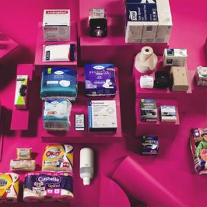 Essity hygiene products are shown.