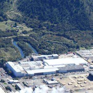 Overview shot of Essity plant in Mannheim, Germany.