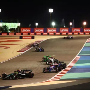 A F1 race at night