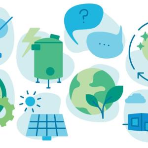 Different blue and green energy illustrations