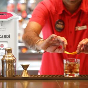 Bartender making a Bacardi cocktail