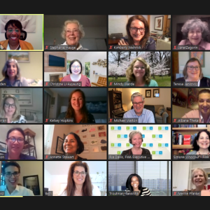 Photo, First FWA Board Meeting Chaired by President Nina Batson (top left)