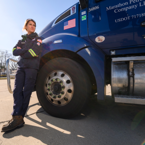 Fenton with her truck