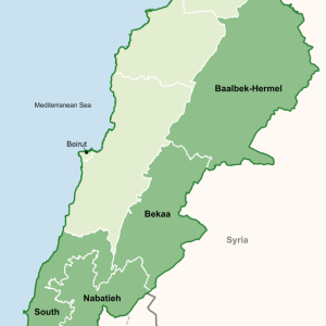 Map of governates where key informant interviews were undertaken. 