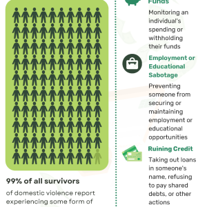 Infographic showing 10 crucial tips to help survivors safeguard their financial information online.