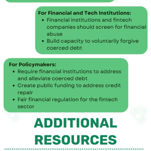 Infographic showing 10 crucial tips to help survivors safeguard their financial information online.