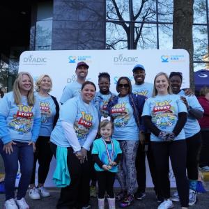 Aflac employees showing their support of Curing Kids Cancer.