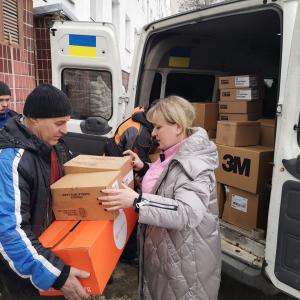 Delivery of Direct Relief-donated medicines in March, 2023, to Kharkiv, Ukraine (Kharkiv Renovation Fund)