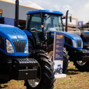 A line of Tractors parked up 