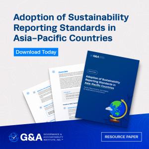 Adoption of Sustainability Reporting Standards in Asia-Pacific Countries – A G&A Institute Resource Paper