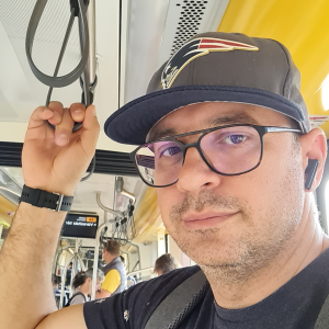 Gal Zsolt riding public transportation