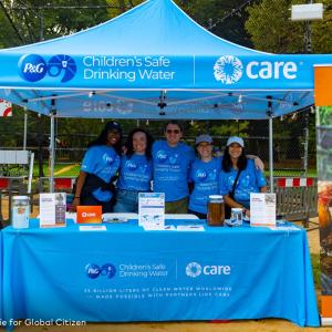 CARE staff at Global Citizen pop-up tent