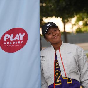 Naomi Osaka visits Play Academy with Naomi Osaka program in Carson, Los Angeles. Photo Credit: Getty Images for Laureus