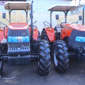 Two parked tractors