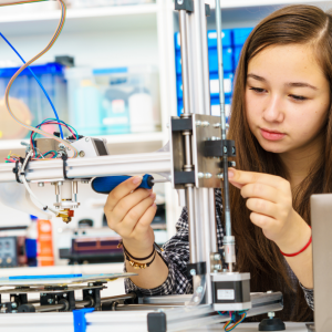 Girl doing a science experiment