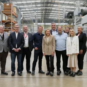 Tapestry and Gen Phoenix executives at the Gen Phoenix plant in Peterborough, UK