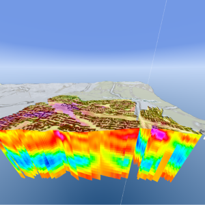 3D visual of geographic survey of underground soil densities