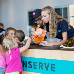 Children participating in an educational activity at the   South Carolina Aquarium 