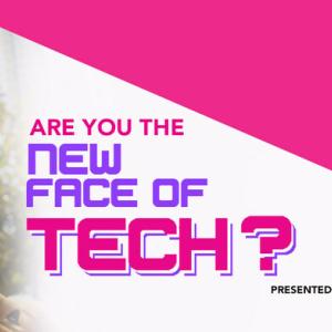 Are you the new face of TECH? Woman shown wearing headphones.