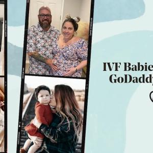 IVF Babies thanks to GoDaddy benefits. Photo montage of GoDaddy employees and their children.