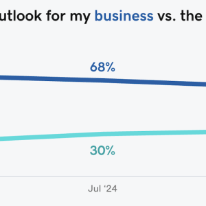 Chart showing outlook for business vs. the economy