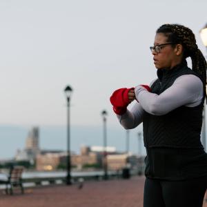 Susan Clayton shown running.