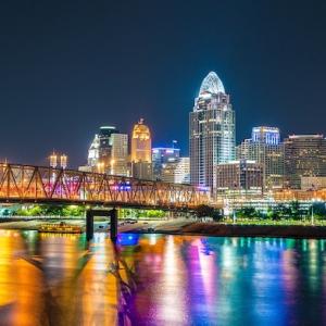 Photo of Cincinnati at night.