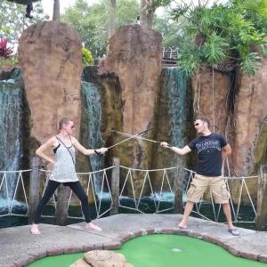 Heather fencing at the mini golf course.