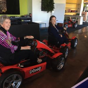 Laura at GoDaddy with her mum, Dorothy.