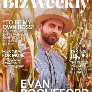 Small Biz Weekly: Evan Rocheford shown in a cornfield.