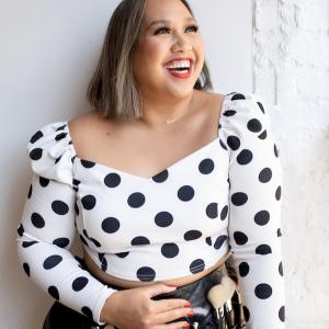 Samuelle Dilla, a Minneapolis-based makeup artist and GoDaddy customer who is featured in the company’s Icons of Minneapolis series.