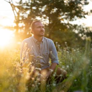 Tim Clemens in a field.