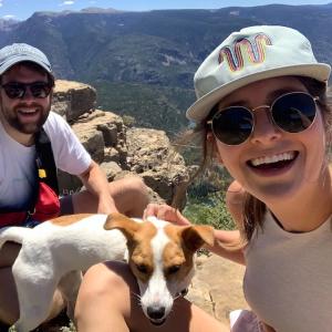 Clement Carrington with his wife and dog.
