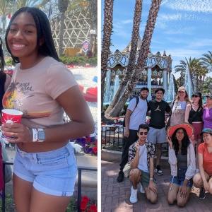 Katy Cooperstein and her friends at an amusement park
