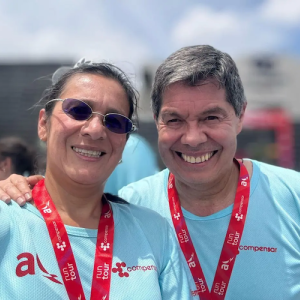 Gonzalo shown with his wife.